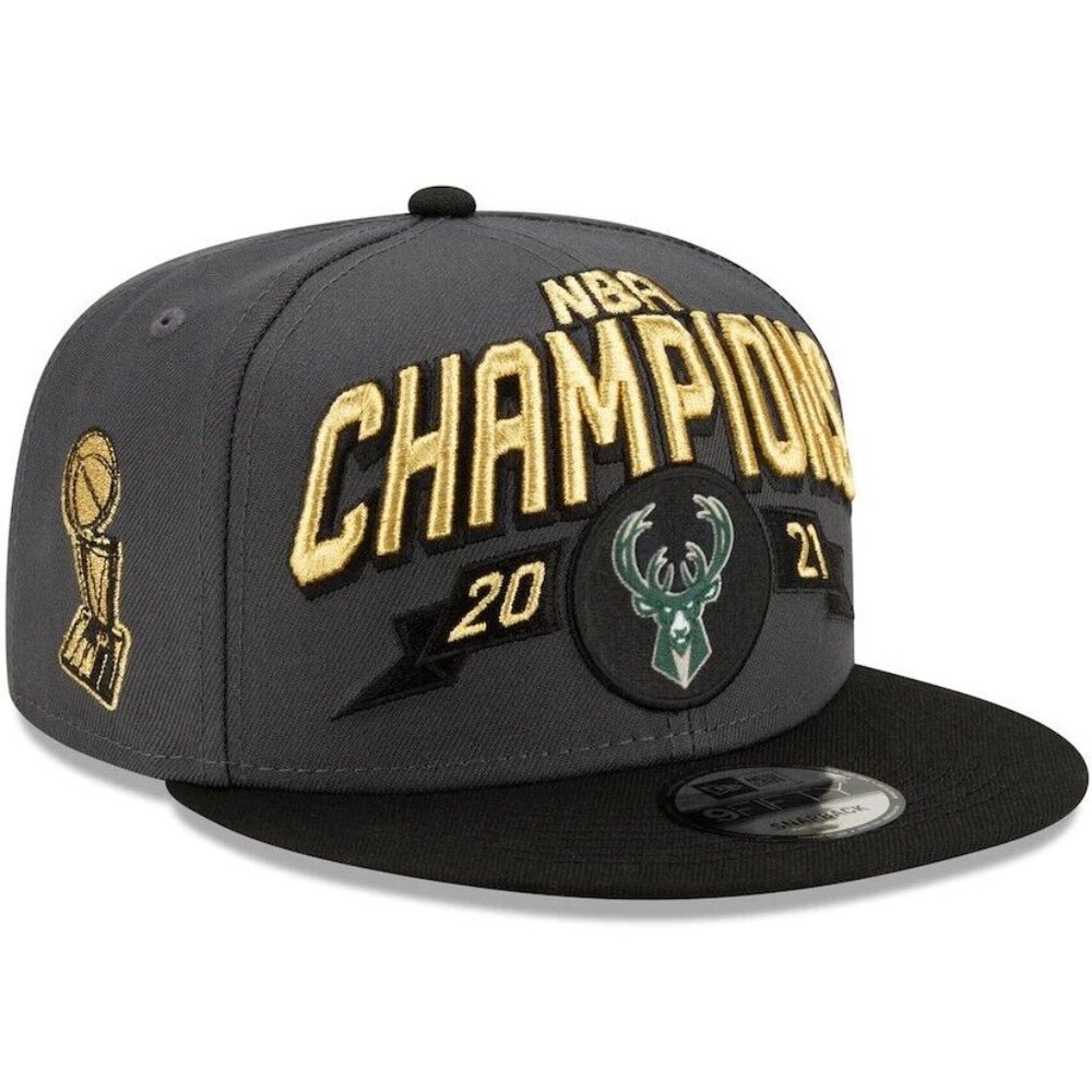 New Era Snapback Hat Milwaukee Bucks NBA Finals Champions Adjustable 9Fifty Cap